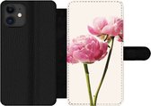 Bookcase Geschikt voor iPhone 11 telefoonhoesje - Bloemen - Bloesem - Roze - Met vakjes - Wallet case met magneetsluiting