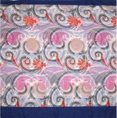 sjaal met print dames 90 x 90 cm polyester oranje/blauw