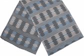 sjaal Patroon dames 188 x 65 cm acryl grijs/blauw