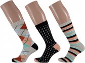 sokken Fashion Bamboo dames argyle 3-pack mt 35/38