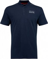 poloshirt heren katoen/polyester navy/donkergrijs maat S