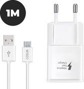 Chargeur WISEQ avec Câble Micro USB - Chargeur rapide Samsung / Huawei - Wit