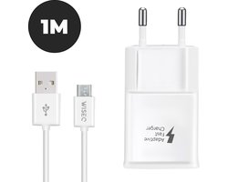 WiseQ Oplader met Micro-USB Kabel - Geschikt voor Samsung snellader - Wit