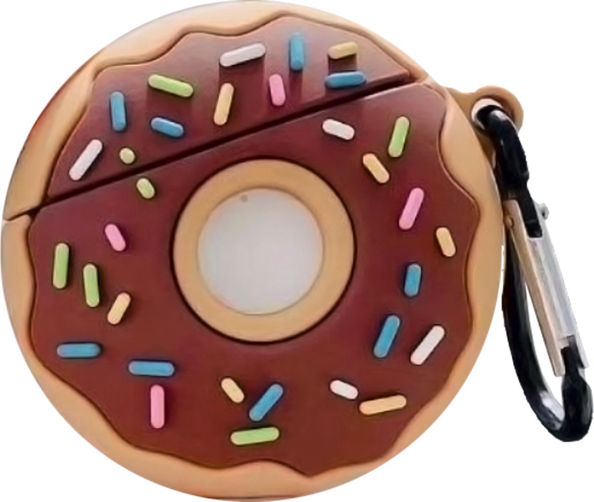 Peachy Donut siliconen donut versiersels hoesje voor AirPods 1 en 2 - bruin
