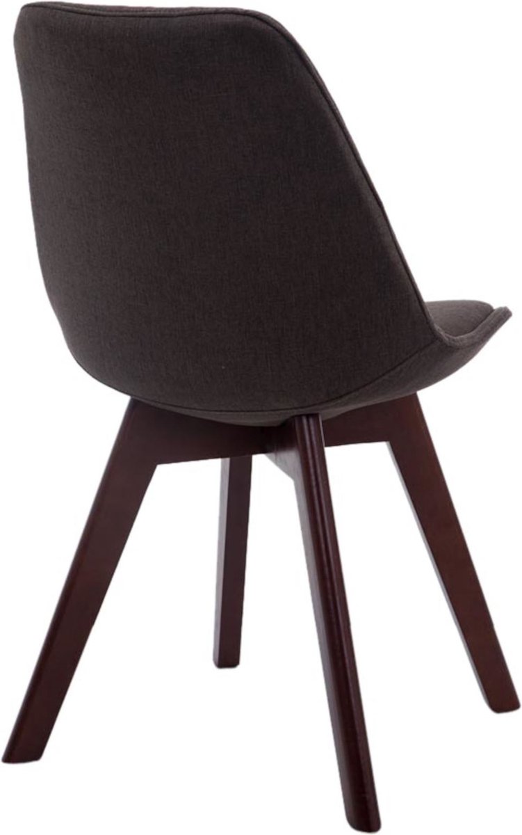 CLP Borneo V2 Set van 4 eetkamerstoelen - Stof donkergrijs walnoot