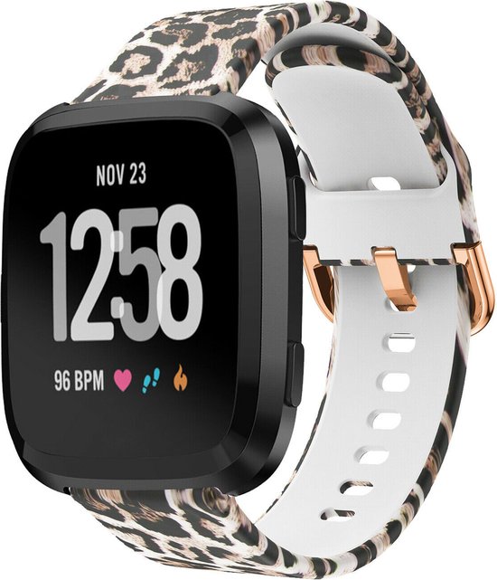 Siliconen Smartwatch bandje - Geschikt voor Lucky Leopard Fitbit Versa / Versa 2 bandje - Strap-it Horlogeband / Polsband / Armband