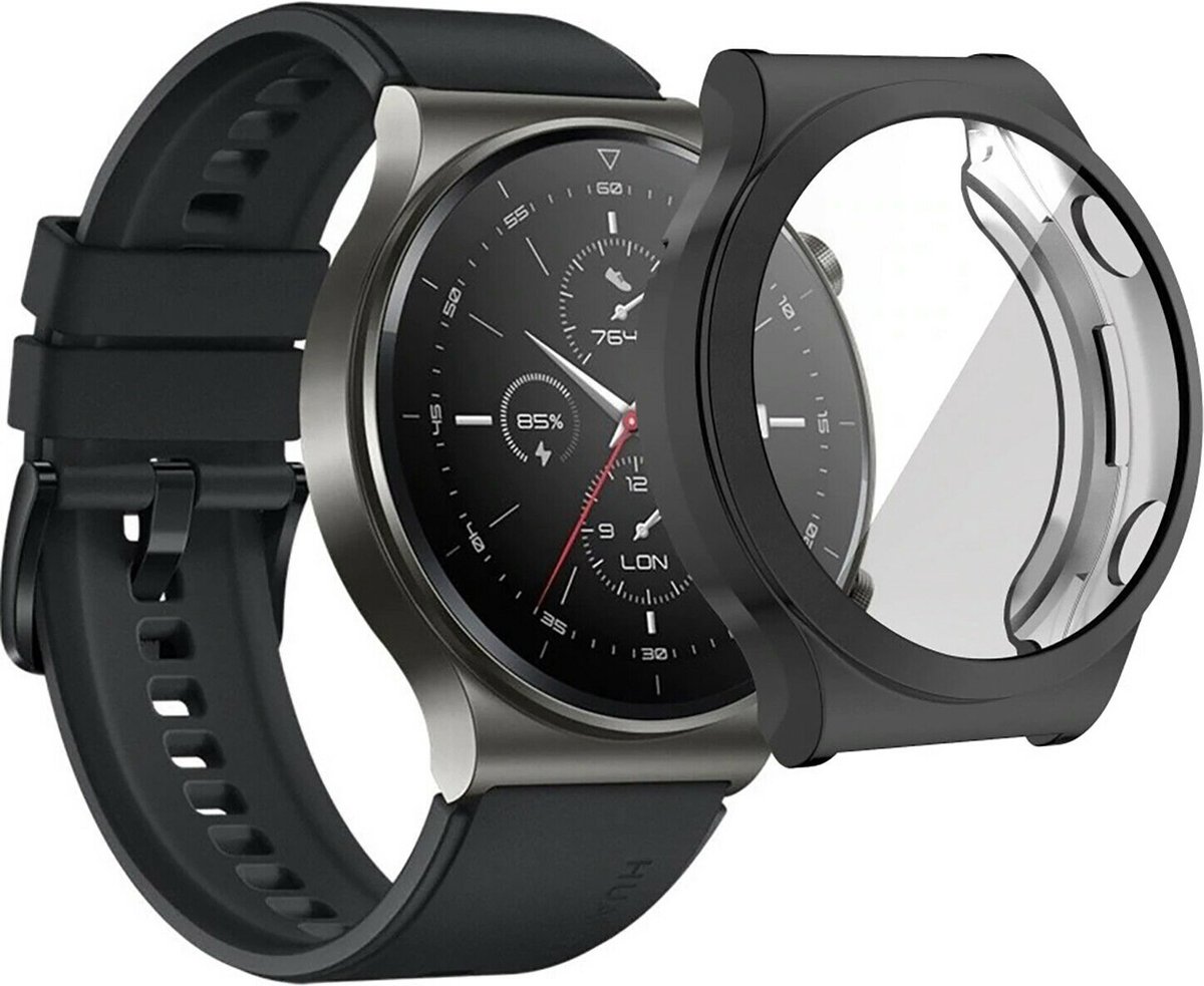 Strap it TPU case zwart bescherm hoesje geschikt voor Huawei Watch GT 2 Pro zwarte. bol