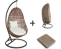 Hangstoel Polyrattan NIDO - Met regenhoes + kussens