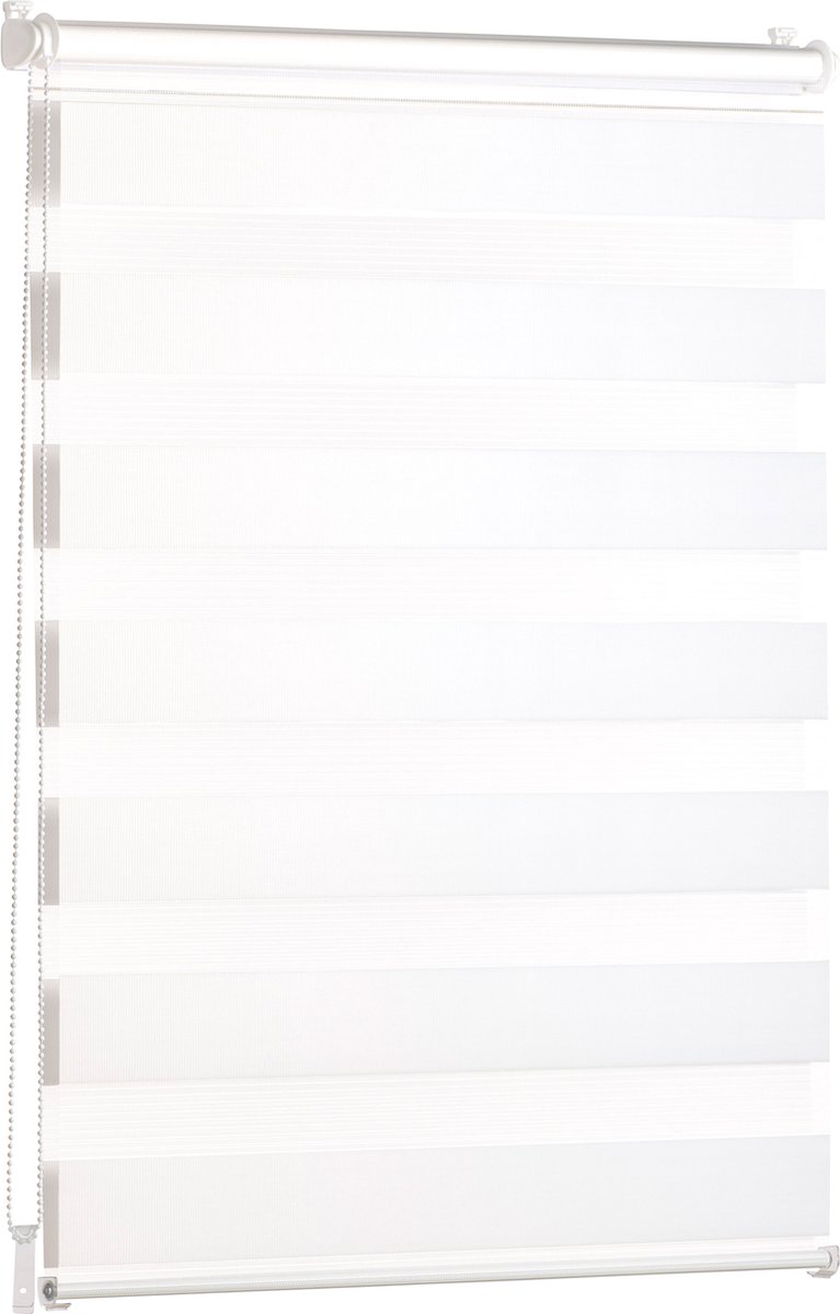 Blumtal Gestreepte Gordijnen - Transparante Rolgordijnen - Kant en Klaar - 75 x 195cm, Wit - Set van 1