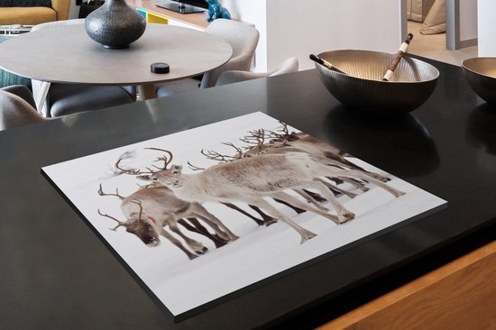 KitchenYeah® Inductie beschermer 65x52 cm - Een kudde rendieren - Kookplaataccessoires - Afdekplaat voor kookplaat - Inductiebeschermer - Inductiemat - Inductieplaat mat