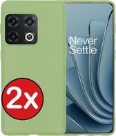 Hoesje Geschikt voor OnePlus 10 Pro Hoesje Siliconen Case Hoes - Hoes Geschikt voor OnePlus 10 Pro Hoes Cover Case - Groen - 2 PACK.