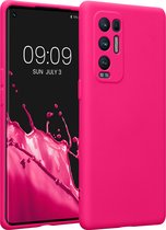 coque kwmobile compatible avec Oppo Find X3 Neo - Coque pour smartphone - Caméra découpée avec précision - Coque arrière rose fluo