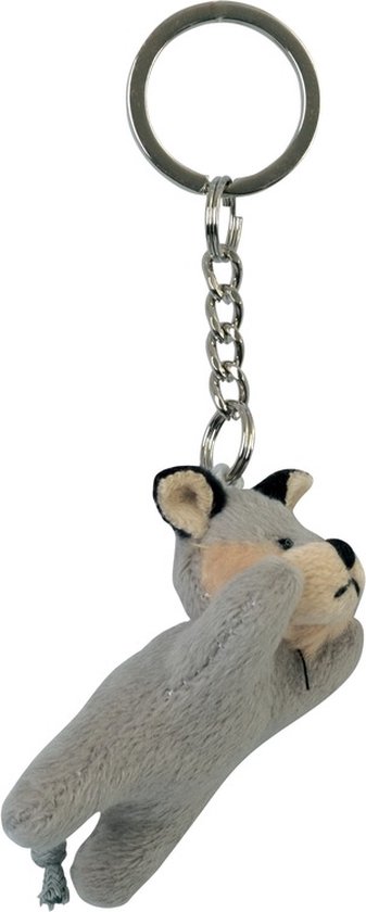 Pluche wolf knuffel sleutelhanger 6 cm - Speelgoed dieren sleutelhangers