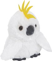 Pluche kleine Kakatoe knuffel van 13 cm - Kinderen speelgoed - Dieren knuffels cadeau - Tropische vogels