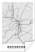 Poster Stadskaart – Plattegrond – België – Zwart Wit – Rochefort – Kaart - 20x30 cm