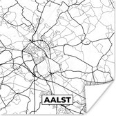 Poster België – Aalst – Stadskaart – Kaart – Zwart Wit – Plattegrond - 100x100 cm XXL