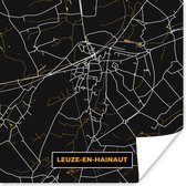 Poster Leuze-en-Hainaut - Plattegrond - Kaart - Stadskaart - Goud - 30x30 cm