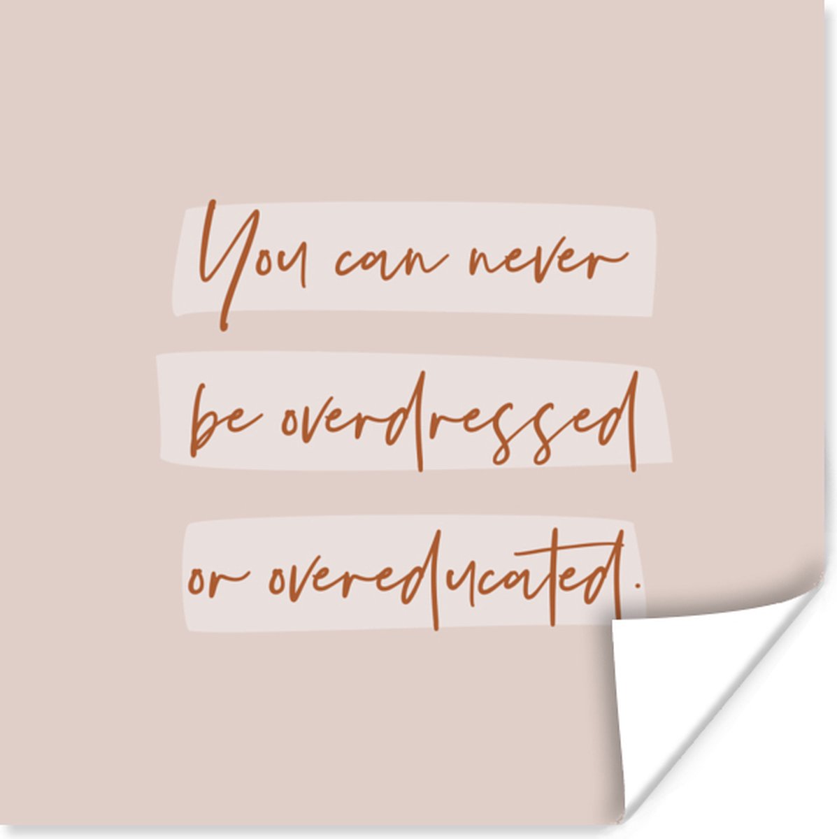 Poster Leren - Quote - Studeren - Student - 50x50 cm