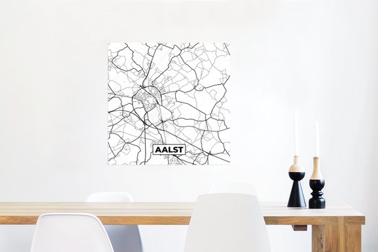 Poster België – Aalst – Stadskaart – Kaart – Zwart Wit – Plattegrond - 50x50 cm