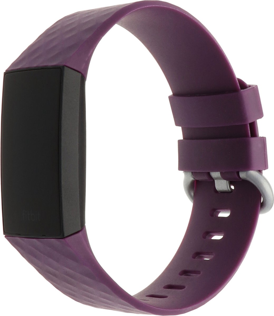 123watches sport wafel band - donkerpaars - SM - Geschikt voor Fitbit Charge 3 & 4