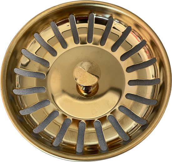 Évier de cuisine en acier inoxydable doré avec drain panier de vidange  distributeur de savon