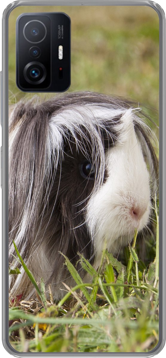 Telefoonhoesje Geschikt voor Xiaomi 11T Pro hoesje - Langharige cavia - Siliconen Telefoonhoesje Telefoonhoesje