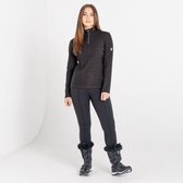 De Dare2B Savvy Luxe Fleece - wintersportpully - dames - halve rits - ruitweving - Zwart