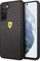 Samsung Galaxy S21 FE Backcase hoesje - Ferrari - Effen Zwart - Carbon
