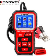 KONNWEI KW681 OBD2 Scanner en Batterijtester - Fout code reader - OBDII – OBD 2 Handscanner – Uitleesapparatuur Auto – Batterij tester – Accutester 12V - Diagnose – 2 in 1 – KW681