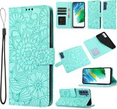 Samsung Galaxy S22 Ultra Bookcase | PU Lederen Telefoonhoesje | Pasjeshouder | Groen