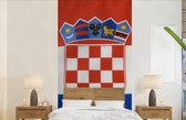 Behang - Fotobehang Foto van de Kroatische vlag - Breedte 120 cm x hoogte 240 cm