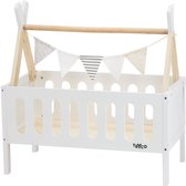 Vertbaudet Lit Poupon Adèle – Bois Et Cannage Rose – Poupée 55x28 Cm – Dès 3 Ans – Jeu D’Imitation