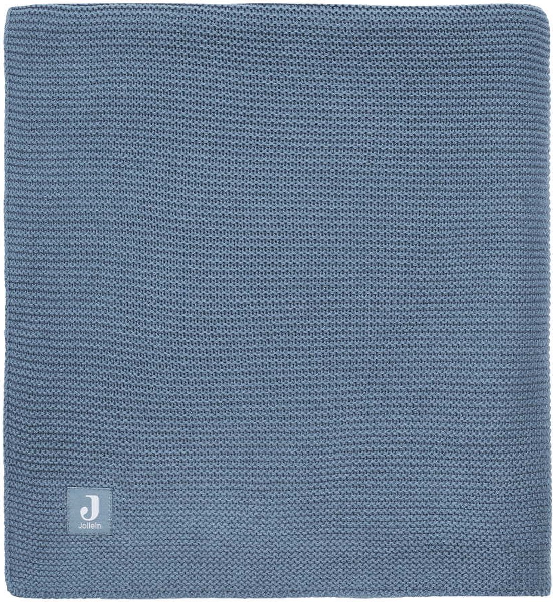 Jollein Baby Deken Ledikant 100x150cm Basic Knit - Jeans Blue