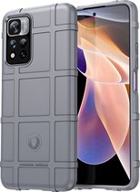 Xiaomi Redmi Note 11 Pro Hoesje - Mobigear - Rugged Shield Serie - TPU Backcover - Grijs - Hoesje Geschikt Voor Xiaomi Redmi Note 11 Pro