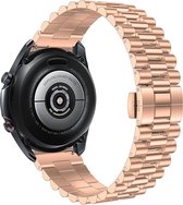 Stalen Smartwatch bandje - Geschikt voor  Samsung Galaxy Watch 3 41mm Presidential stalen band - rosé goud - Strap-it Horlogeband / Polsband / Armband