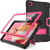 Hoes Geschikt voor Samsung Galaxy Tab A7 Hoes - (2020/2022) - Shockproof case - met Kickstand Hybride Armor - Zwart / Pink