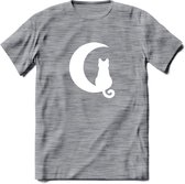 Nacht Wacht - Katten T-Shirt Kleding Cadeau | Dames - Heren - Unisex | Kat / Dieren shirt | Grappig Verjaardag kado | Tshirt Met Print | - Donker Grijs - Gemaleerd - 3XL