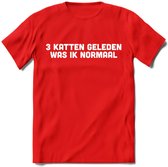 3 Katten Geleden - Katten T-Shirt Kleding Cadeau | Dames - Heren - Unisex | Kat / Dieren shirt | Grappig Verjaardag kado | Tshirt Met Print | - Rood - L