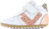 Shoesme witte baby sneakers met roségouden striping