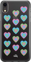 iPhone XR - Retro Heart Pastel Blue - iPhone Transparant Case