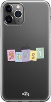 Sassy Letters - iPhone Transparant Case - Transparant hoesje geschikt voor iPhone 11 Pro Max hoesje - Doorzichtig backcover hoesje met opdruk - Sassy