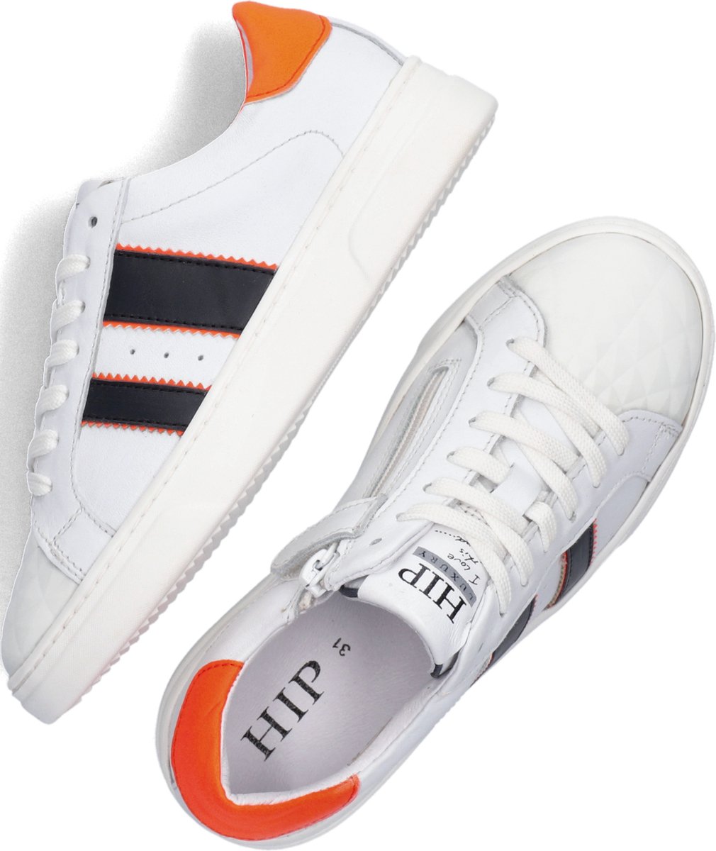 Hip H1610 Lage sneakers - Leren Sneaker - Jongens - Wit - Maat 31 | bol.com