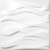 3D Plaktegels Golvend Wit - 13 Stuks - 50x50cm Per Tegelsticker - Zelfklevende Tegels - Wandpanelen - Paneel Voor Wand - 3D Behang