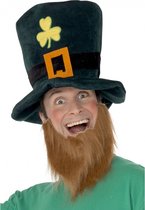Set van 2x stuks st Patricks day thema verkleed hoed met baard - Ierland kabouter Shamrock Leprechaun