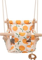 Baby / Kinder Schommel voor binnen of buiten! - Baby Swing Sinaasappeltjes - Schommelstoel inclusief Zachte Kussens en Bevestigingsmaterialen