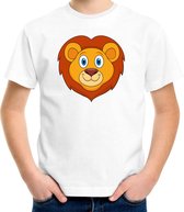 T-shirt lion dessin animé blanc pour garçons et filles - Vêtements enfants / t-shirts animaux enfants 158/164