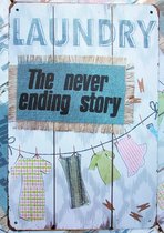 Laundry | The never ending story | wandborden metaal | 20 x 30cm