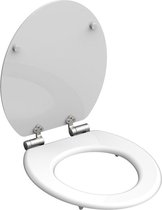 SCHÜTTE WC-Bril 80101 SPIRIT WHITE - MDF-Hout - Soft Close - Verchroomde Scharnieren - Gelakt - Gesatineerd Wit