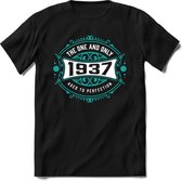 1937 The One And Only | Feest Kado T-Shirt Heren - Dames | Cobalt - Wit | Perfect Verjaardag Cadeau Shirt | Grappige Spreuken - Zinnen - Teksten | Maat XXL