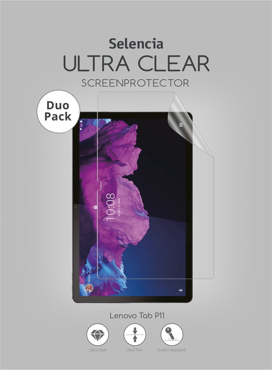 Selencia Screenprotector Geschikt voor Lenovo Tab P11 / Tab P11 Plus - Selencia Duo Pack Ultra Clear Screenprotector tablet